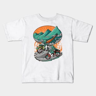 Turtle Biker Artwork Kids T-Shirt